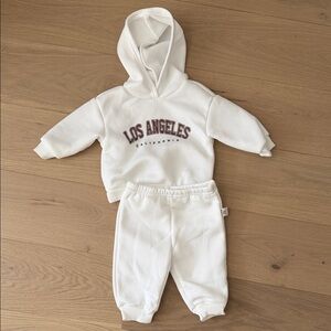 SHEIN White Kids Hoodie and Joggers Set